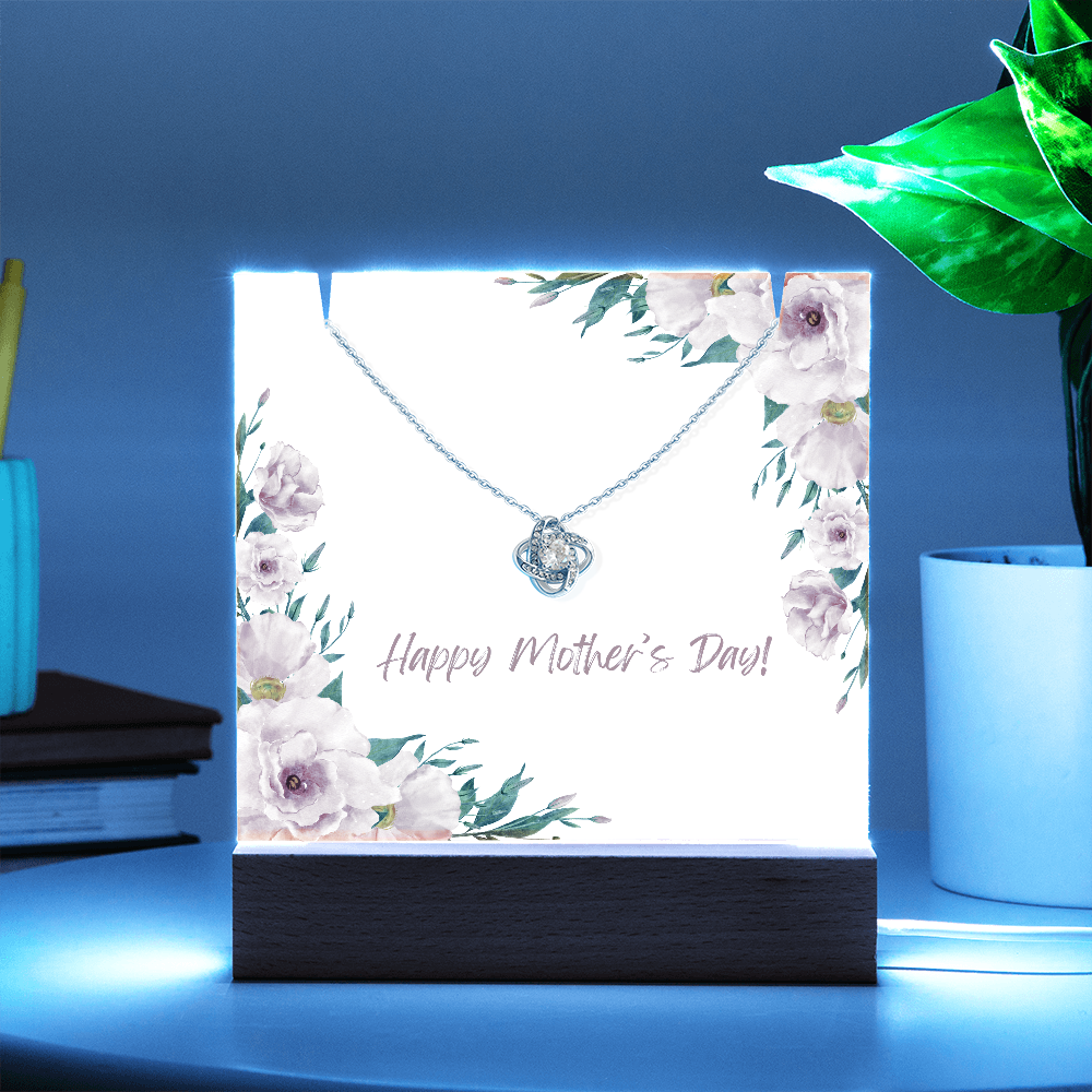 Keepsake Acrylic Holder with Love Knot Necklace