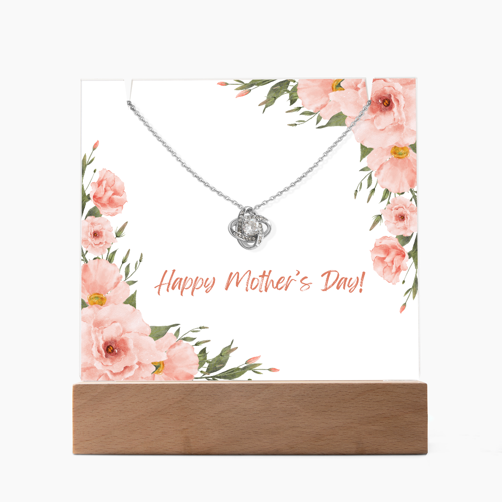 Keepsake Acrylic Holder with Love Knot Necklace