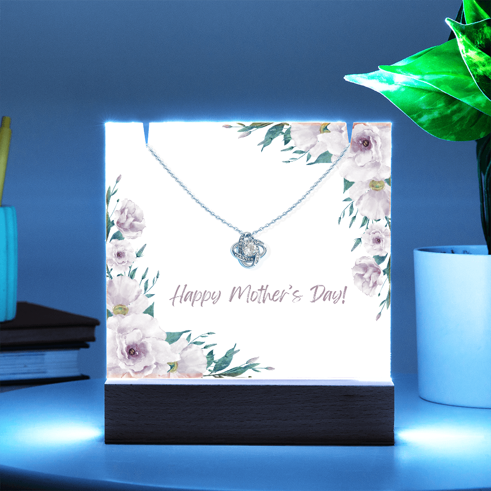 Keepsake Acrylic Holder with Love Knot Necklace