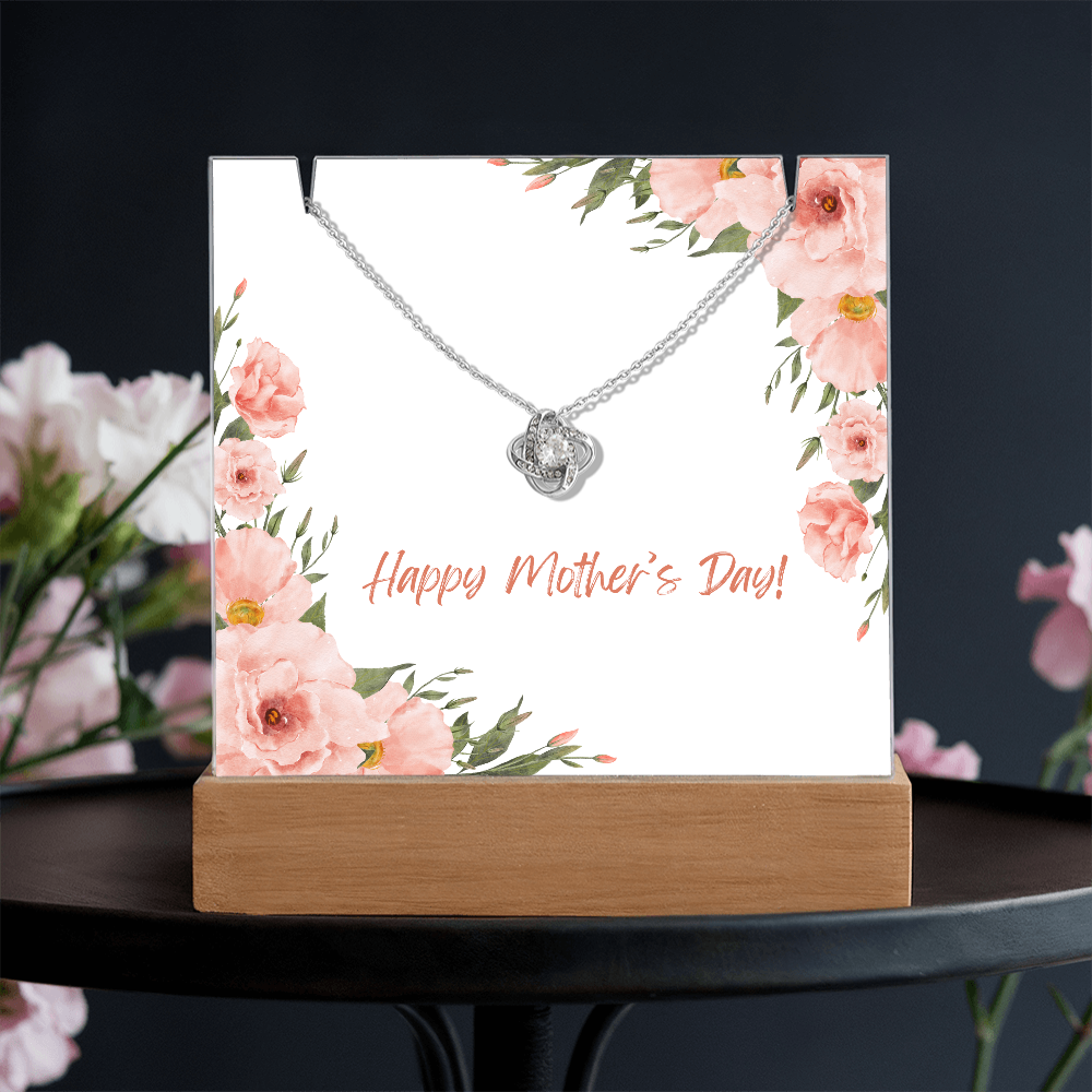 Keepsake Acrylic Holder with Love Knot Necklace