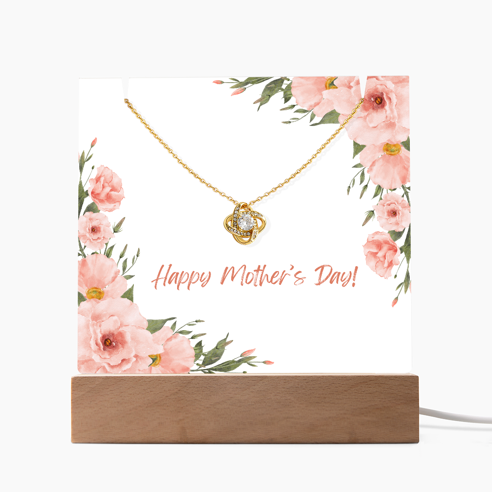 Keepsake Acrylic Holder with Love Knot Necklace