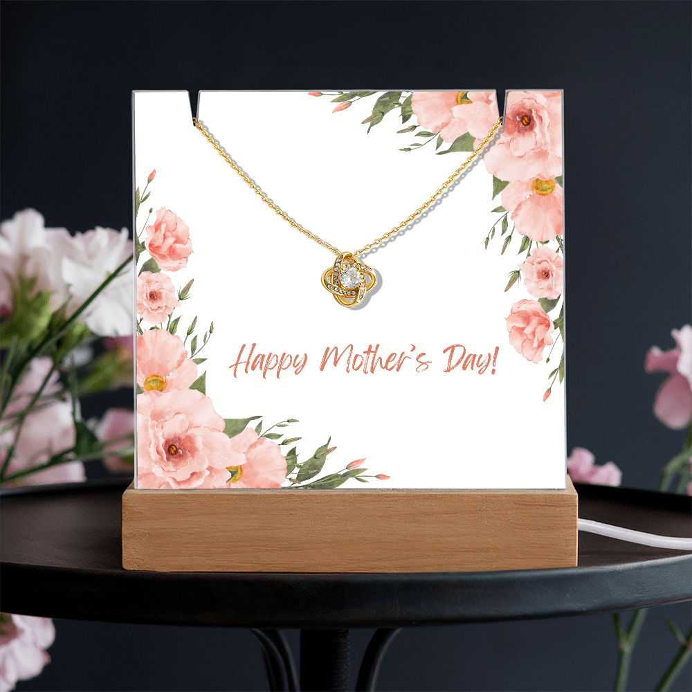 Keepsake Acrylic Holder with Love Knot Necklace