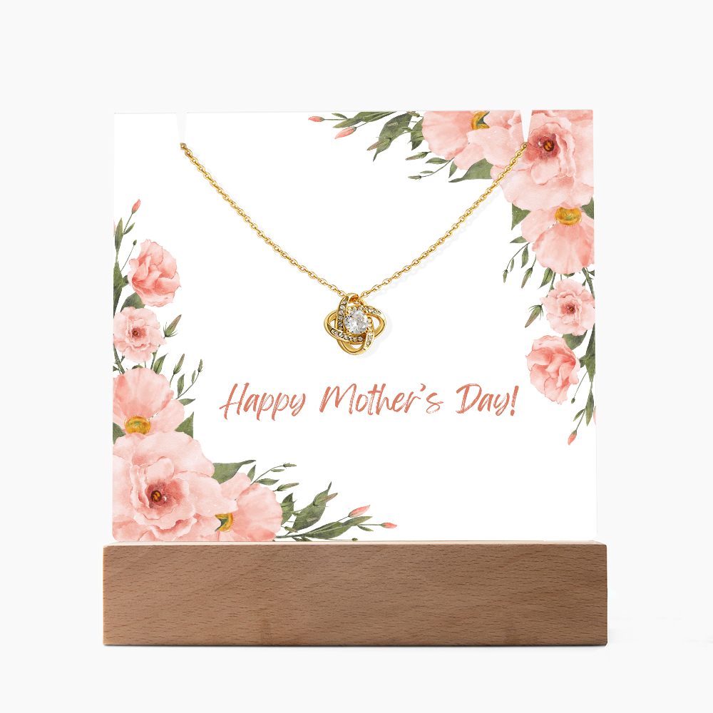 Keepsake Acrylic Holder with Love Knot Necklace
