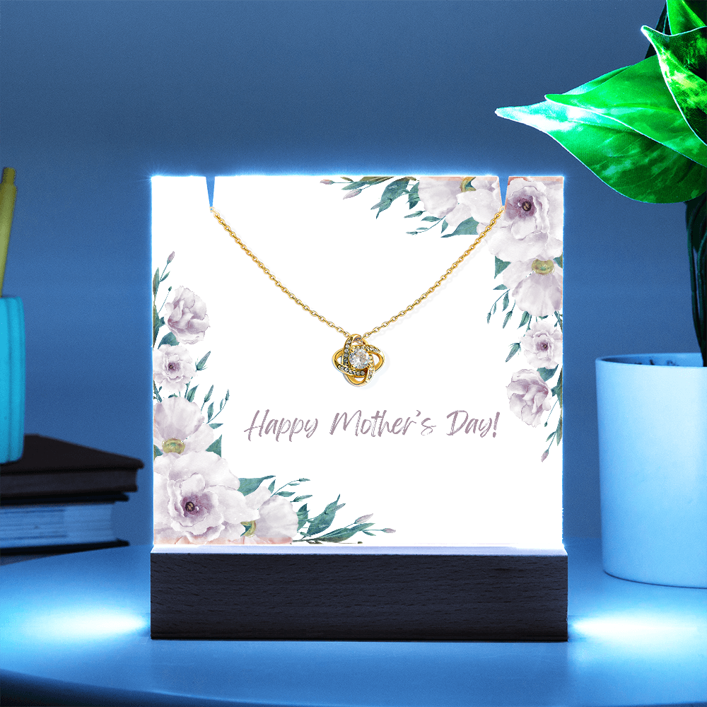 Keepsake Acrylic Holder with Love Knot Necklace