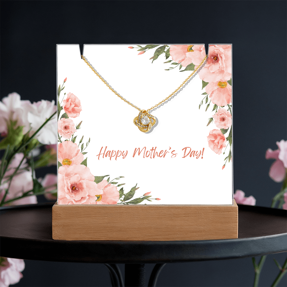 Keepsake Acrylic Holder with Love Knot Necklace